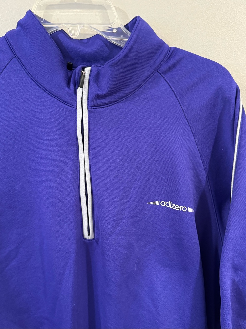 Adidas Adizero Pullover Mens XL Purple 1/4 Zip Golf Top Long Sleeve Sweatshirt - Picture 2 of 8